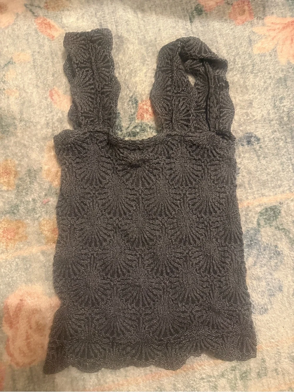 Free People Dark Grey Lace Tank XS / S